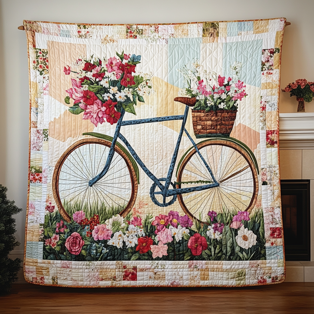 Vintage Wheels Art Quilt Hanging NCU0TL1016