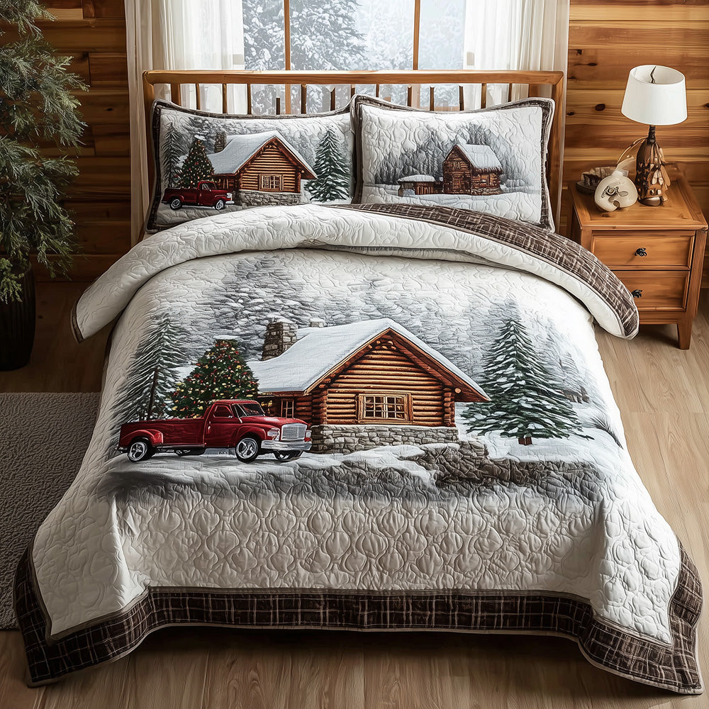 Vintage Winter Escape 3-Piece Quilted Bedding Set NCU0TH3901