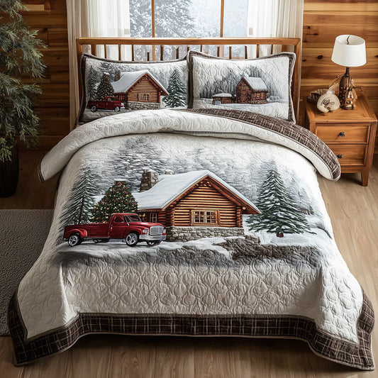 Vintage Winter Escape 3-Piece Quilted Bedding Set NCU0TH3901