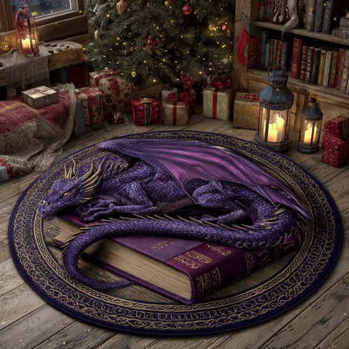 Violet Arcane Dragon Round Carpet NCU0XD2188