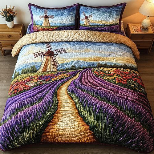 Violet Breeze 3-Piece Quilted Bedding Set NCU0VL2473