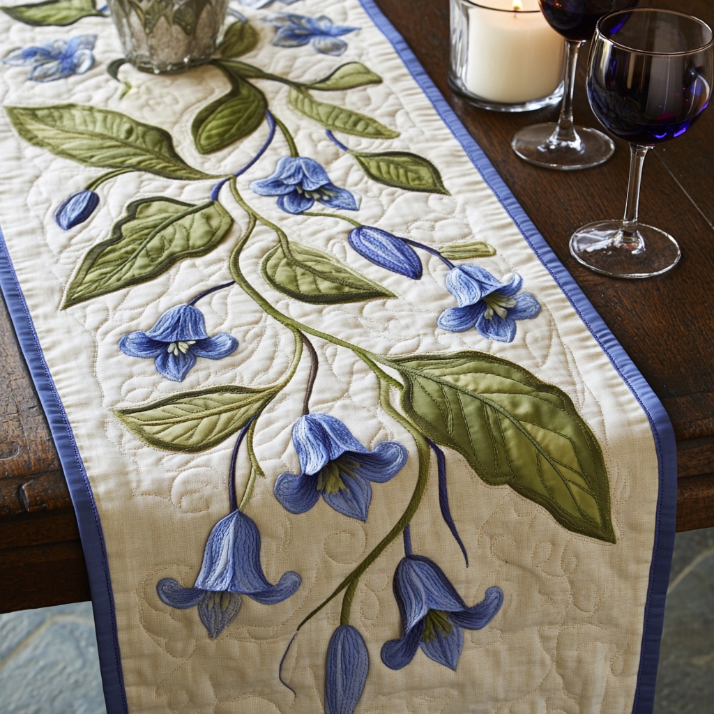 Violet Breeze Quilted Table Runner NCU0VH4812