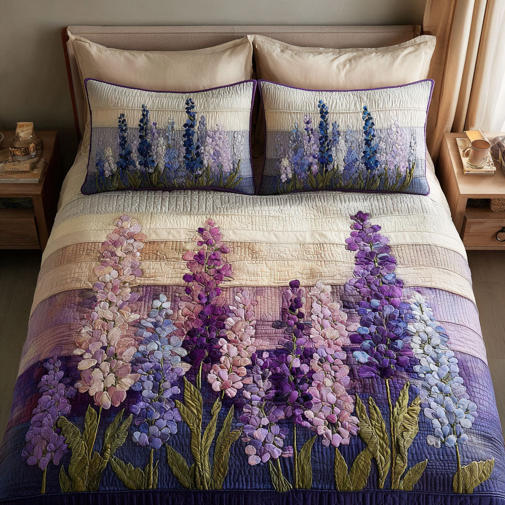 Violet Field 3-Piece Quilted Bedding Set NCU0TV149