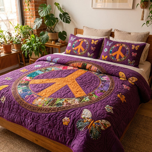 Violet Harmony 3-Piece Quilted Bedding Set NCU0XD2667