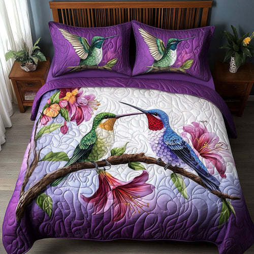 Violet Harmony Pair 3-Piece Quilted Bedding Set NCU0NT5843
