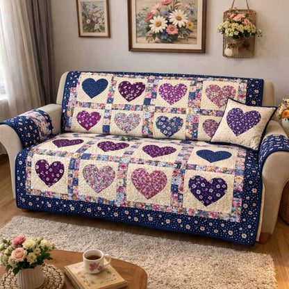 Violet Meadow Quilted Sofa Cover NCU0XD2541