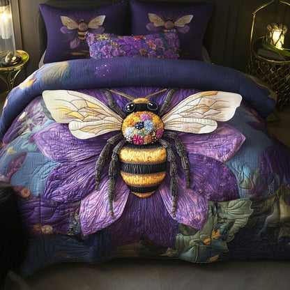 Violet Nectar 3-Piece Quilted Bedding Set NCU0NT5026