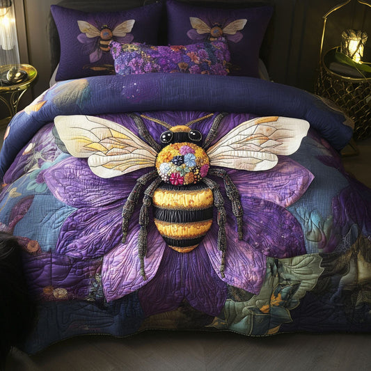 Violet Nectar 3-Piece Quilted Bedding Set NCU0NT5026