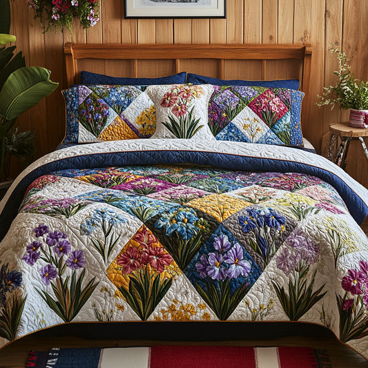 Violet Serenade 3-Piece Quilted Bedding Set NCU0PT6232