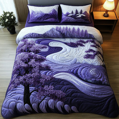 Violet Skies 3-Piece Quilted Bedding Set NCU0PT7085