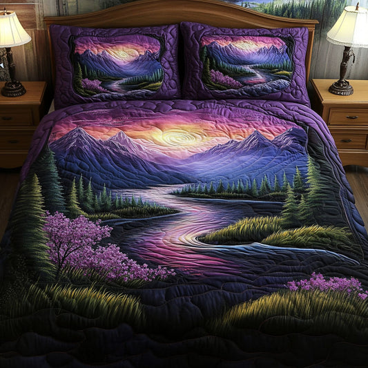 Violet Tranquility 3-Piece Quilted Bedding Set NCU0PT7158
