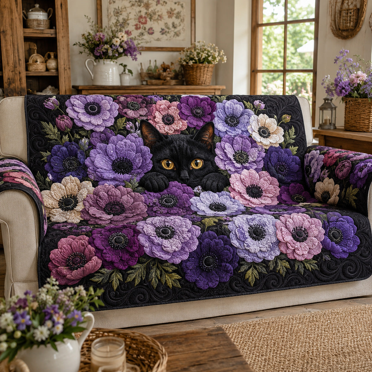 Violet Whisper Quilted Sofa Cover NCU0TV2015