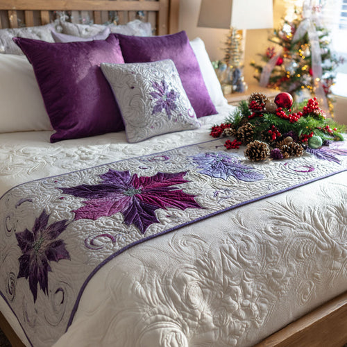 Violet Winter Quilted Bed Runner NCU0PT10654