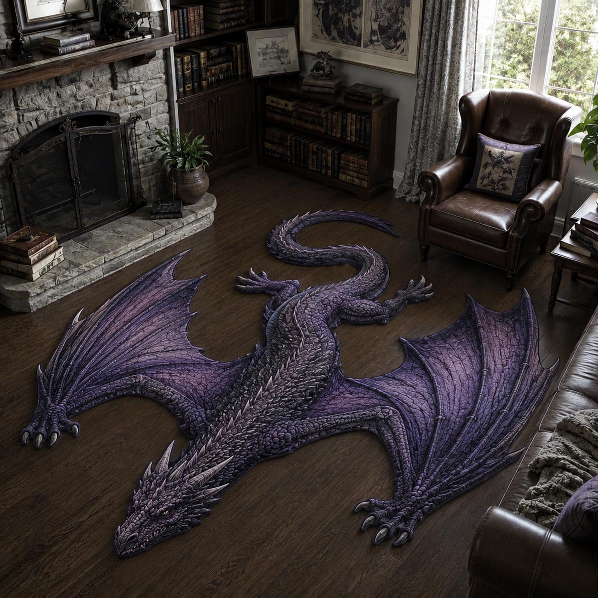 Violet Wyrm Custom Shape Area Rug NCU0DV10082