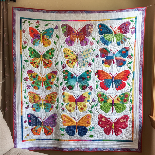 Vivid Butterflies Quilted Blanket NCU0VL023