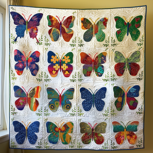 Vivid Butterflies Quilted Blanket NCU0VL055