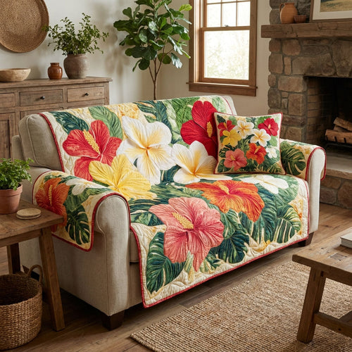 Vivid Blossom Quilted Sofa Cover NCU0DK12129