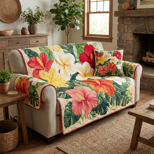 Vivid Blossom Quilted Sofa Cover NCU0DK12129
