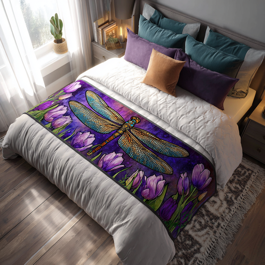 Vivid Dragonfly Quilted Bed Runner NCU0DK8851