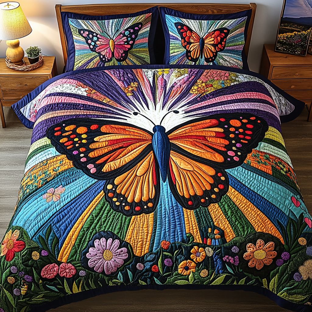 Vivid Flight 3-Piece Quilted Bedding Set NCU0VL1042