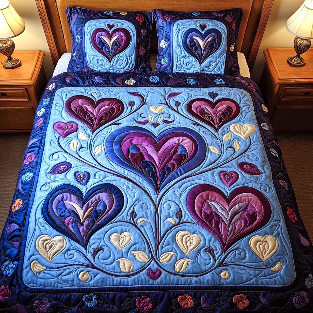 Vivid Love 3-Piece Quilted Bedding Set NCU0NT2457