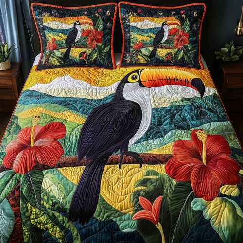 Vivid Paradise 3-Piece Quilted Bedding Set NCU0NT5268
