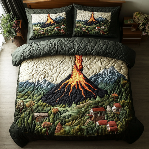 Volcano Bliss 3-Piece Quilted Bedding Set NCU0DK7834