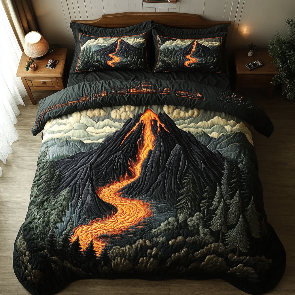 Volcano Escape 3-Piece Quilted Bedding Set NCU0DK7833