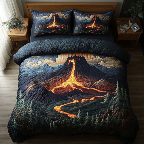 Volcano Horizon 3-Piece Quilted Bedding Set NCU0DK7832