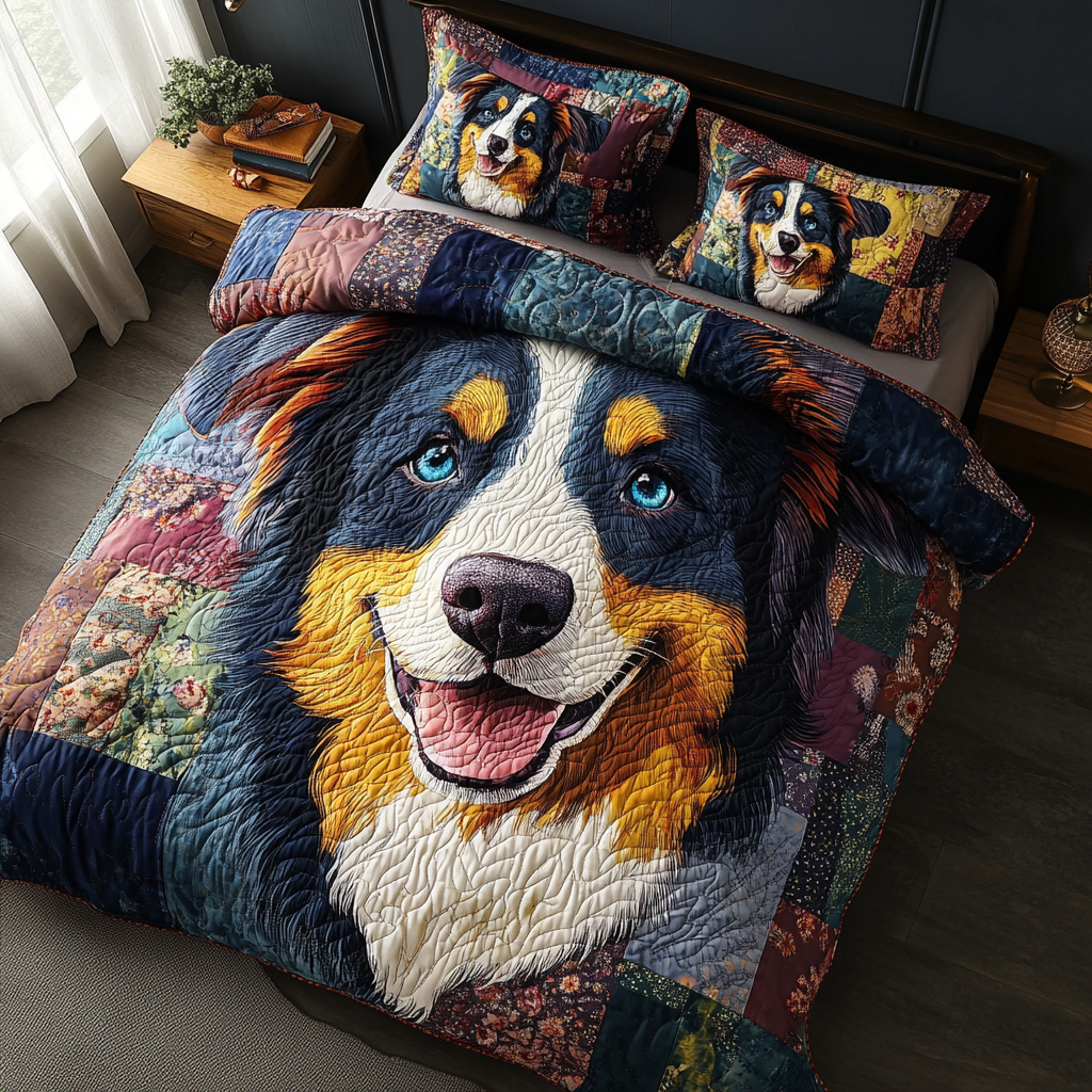 Wagging Down Under 3-Piece Quilted Bedding Set NCU0DV4314