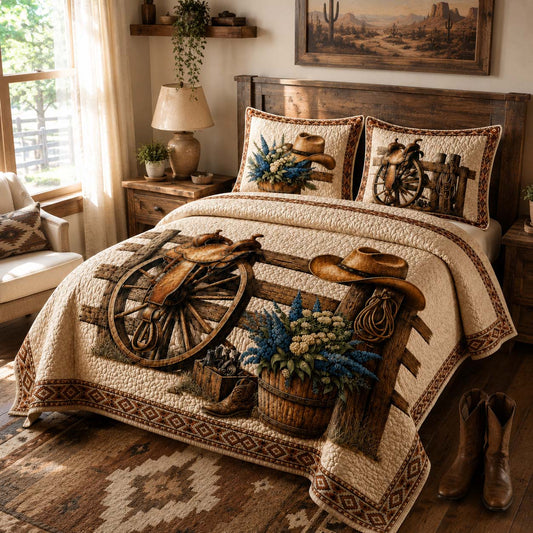 Wagon Trail 3-Piece Quilted Bedding Set NCU0QD044