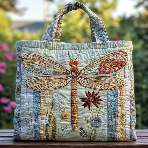 Wander Dragonfly Quilted Tote Bag NCU0DK9130