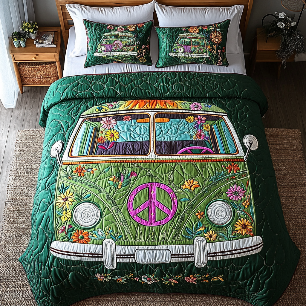 Wander Van 3-Piece Quilted Bedding Set NCU0DK7653