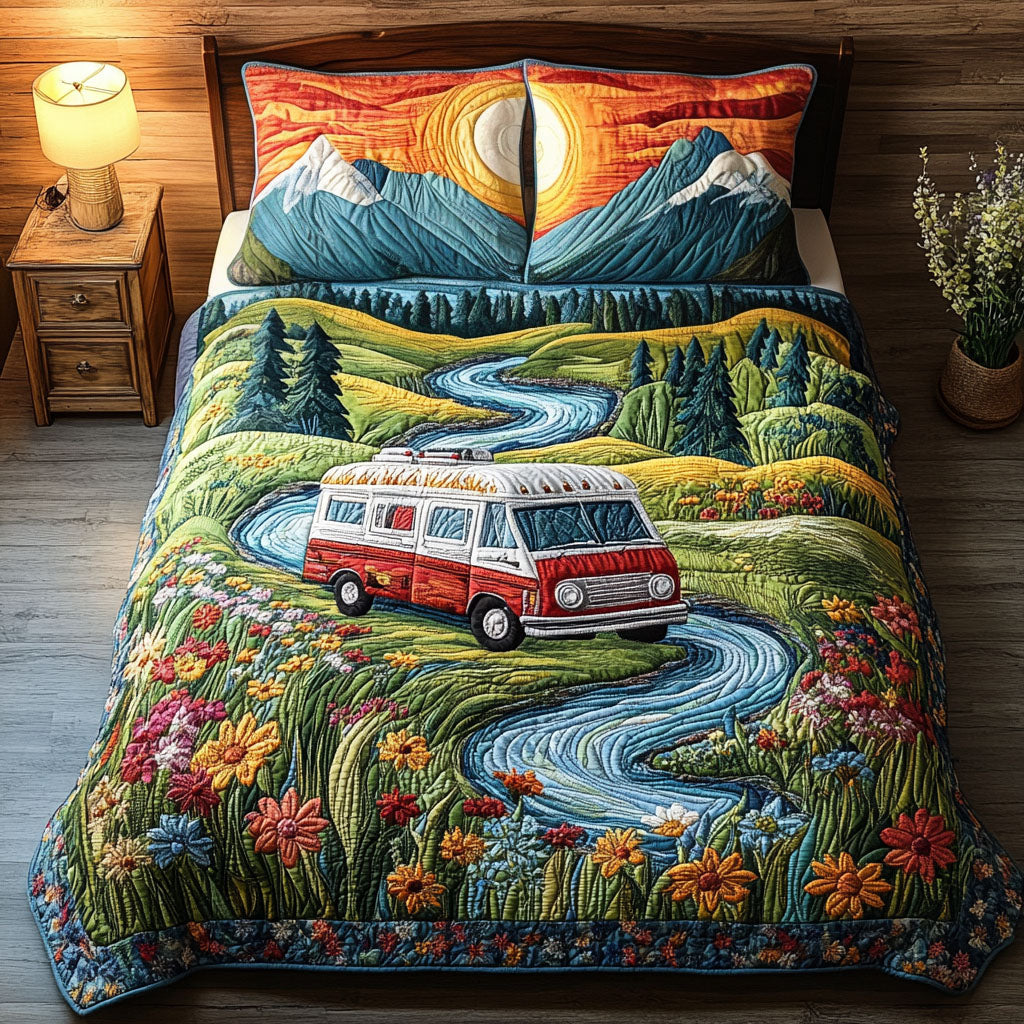 Wanderlust Vibes 3-Piece Quilted Bedding Set NCU0PT6097