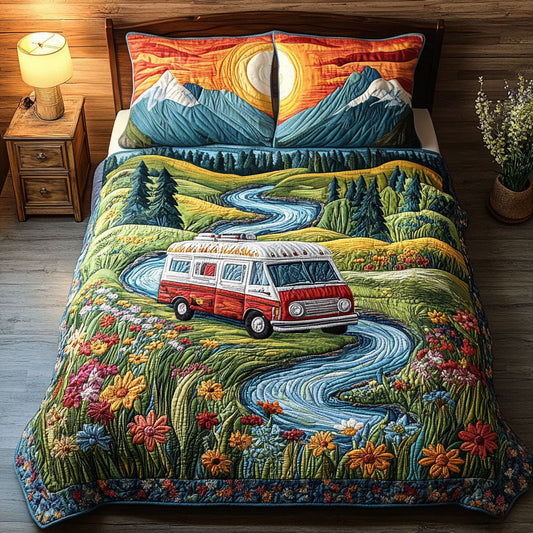 Wanderlust Vibes 3-Piece Quilted Bedding Set NCU0PT6097