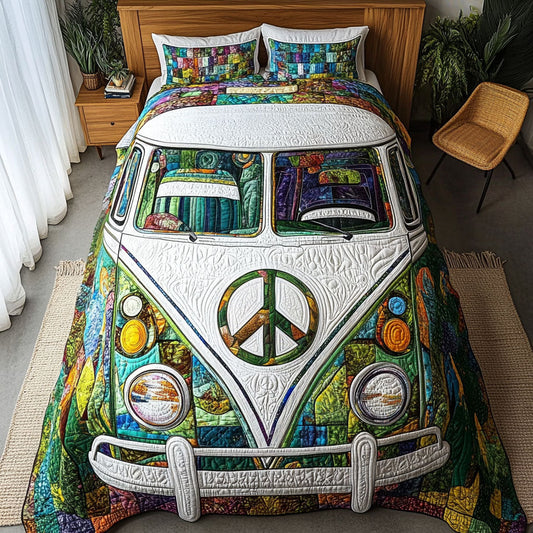 Wanderlust Wheels 3-Piece Quilted Bedding Set NCU0PT4115