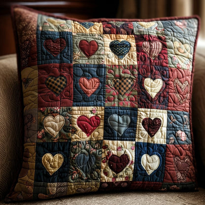Warm Hearts Quilted Pillow Case NCU0NT11532