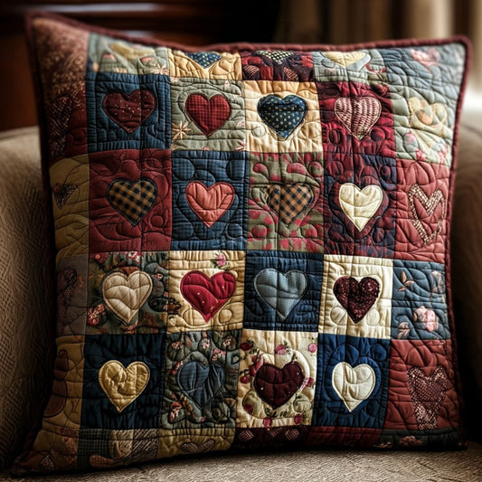 Warm Hearts Quilted Pillow Case NCU0NT11532