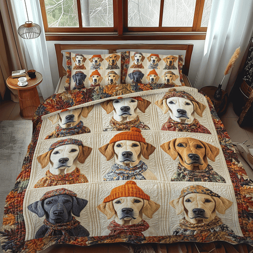 Warm And Fuzzy Labrador 3-Piece Quilted Bedding Set NCU0PD540