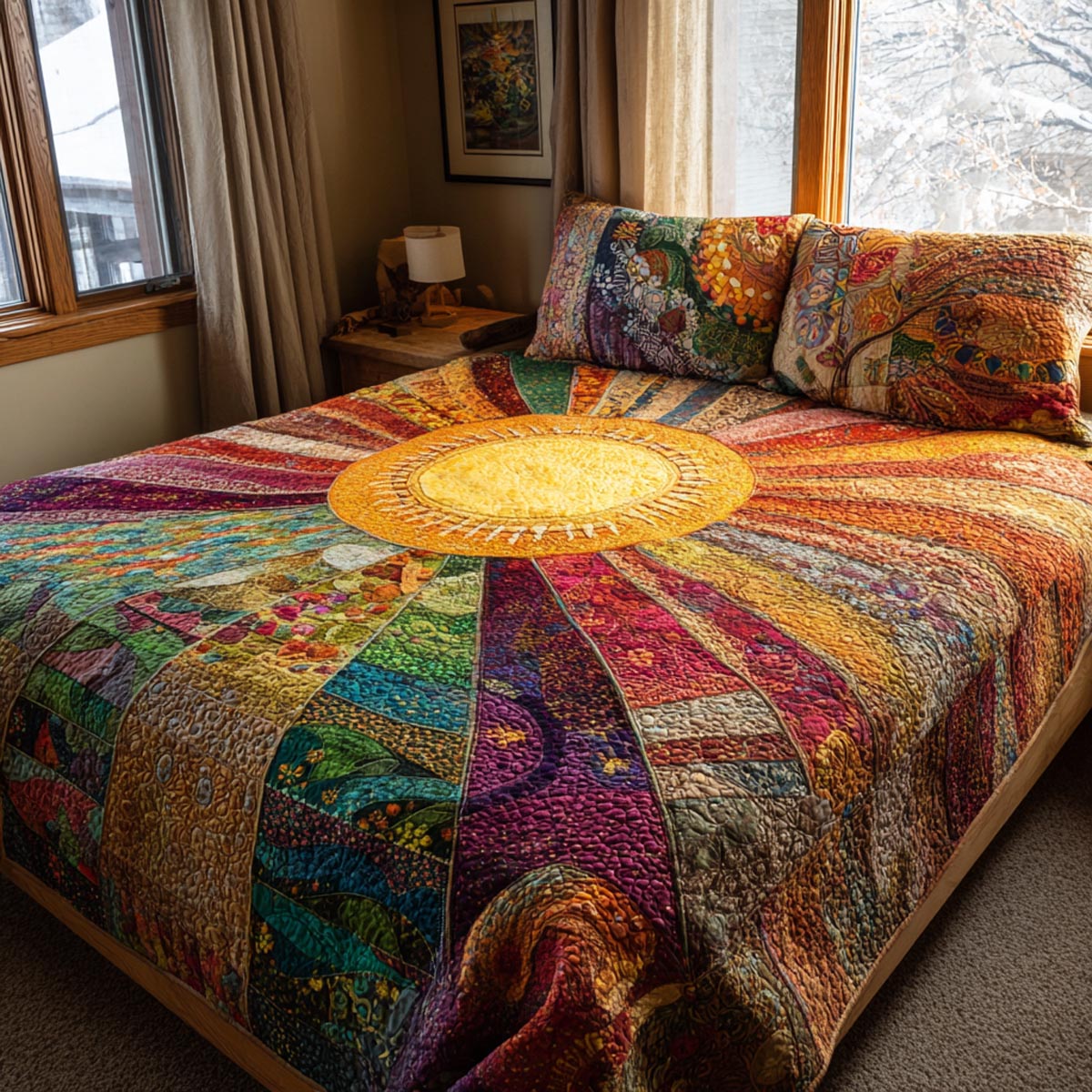 Warm Aura 3-Piece Quilted Bedding Set NCU0DV9282