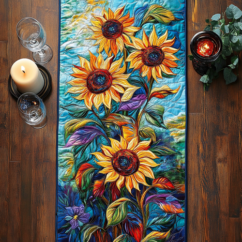 Warm Bloom Quilted Table Runner NCU0VH5577