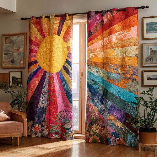 Warm Canyon Rays Quilted Curtains NCU0XD2053