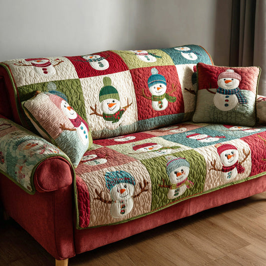 Warm Hearth Holiday Quilted Sofa Cover NCU0TD1461