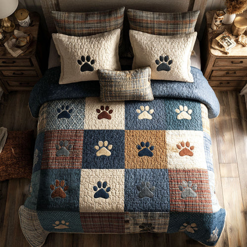 Warm Paw Lodge 3-Piece Quilted Bedding Set NCU0TV1441