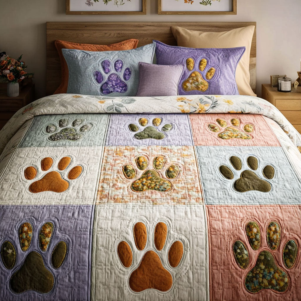 Warm Paws 3-Piece Quilted Bedding Set NCU0NT11873