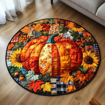 Warm Pumpkin Light Quilted Round Mat NCU0PT7887