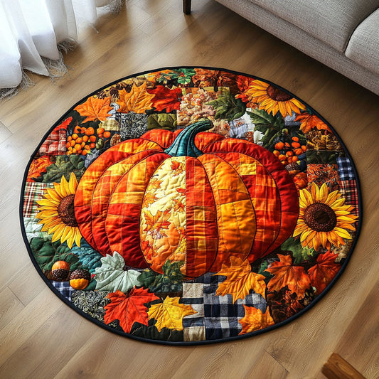 Warm Pumpkin Light Quilted Round Mat NCU0PT7887