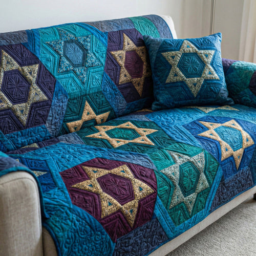 Warm Star Geometry Quilted Sofa Cover NCU0NT12180