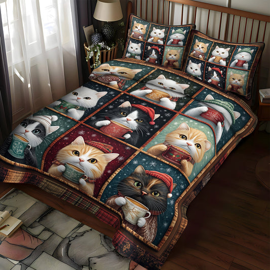 Warm Whiskers 3-Piece Quilted Bedding Set NCU0TL1180