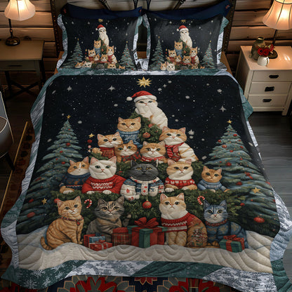 Warm Whiskers 3-Piece Quilted Bedding Set NCU0TL1750